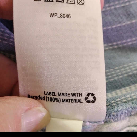 1132 Style & Co blue & white square neck tie front blouse XXL - Picture 9 of 10